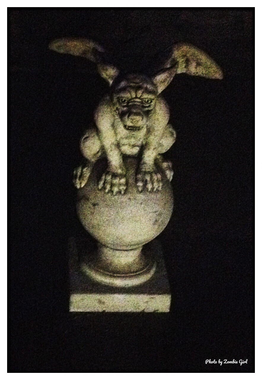 Gargoyles rising out of the darkness 