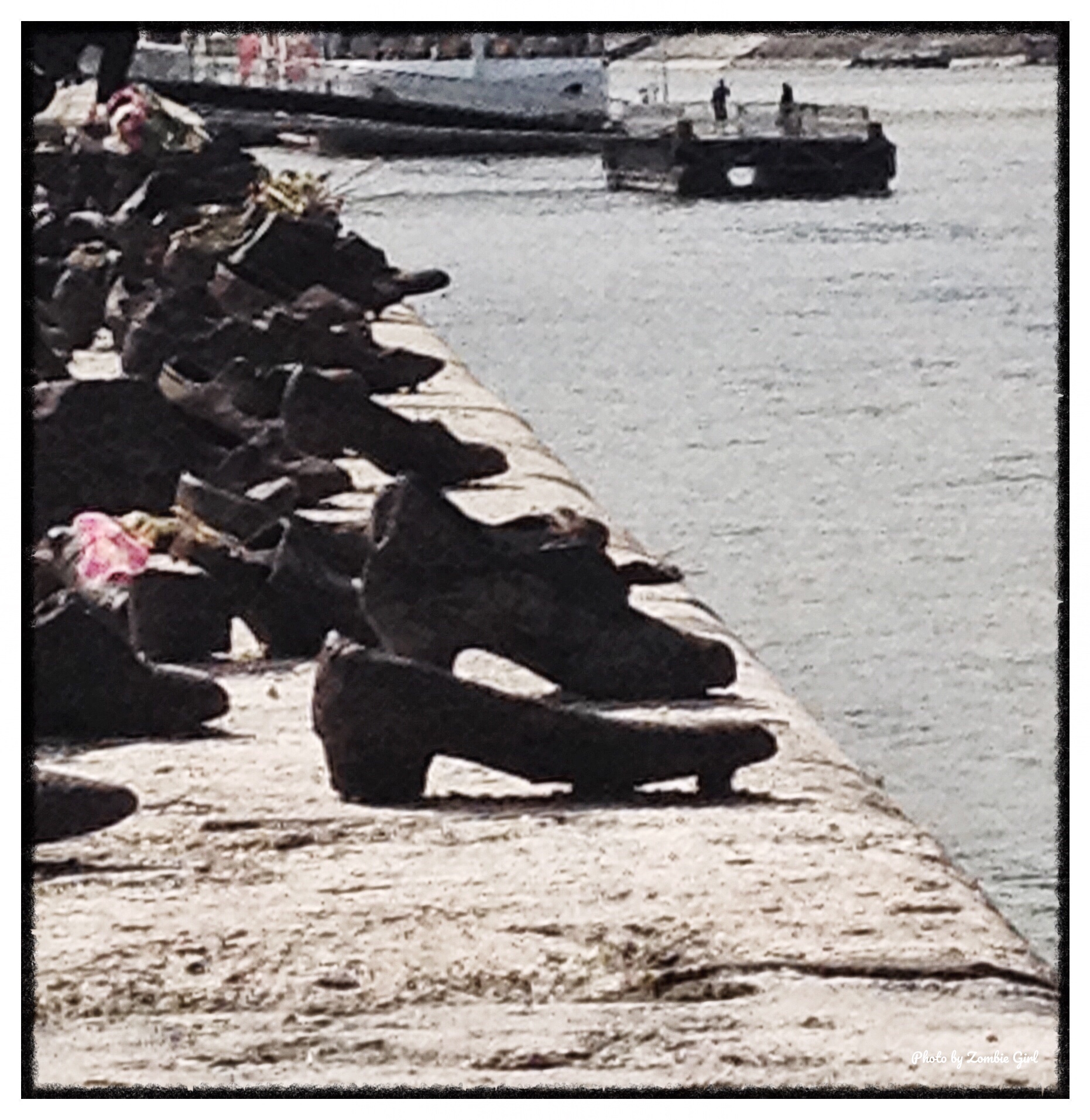 Shoes on the river Danube